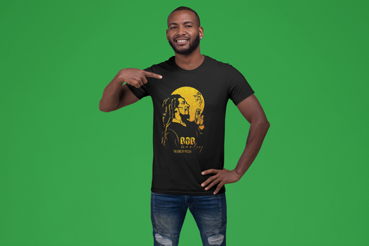 Bob Marley - The King of Reggae Black T-shirt - Unisex